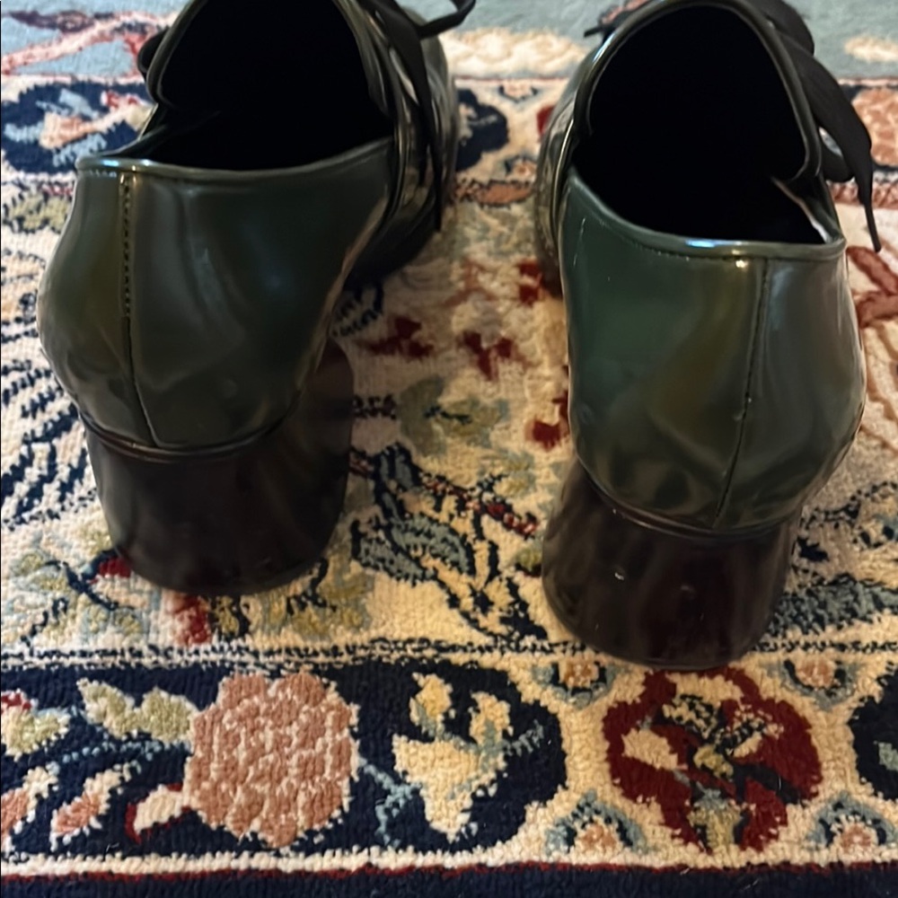 No. 6 Store Patent Leather Oxford Lace-Up Shoes Green - Picture 6 of 8